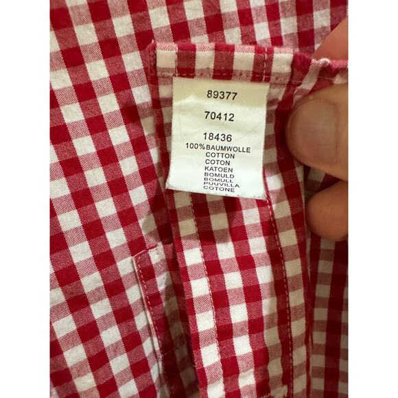 Hammerschmid Men's Dress Shirt L/S Size 39 Red/White Gingham A+ - Picture 6 of 6
